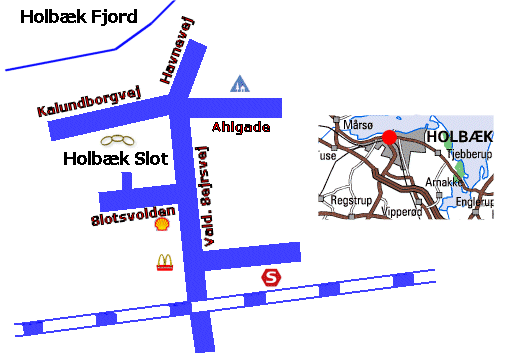 Oversigtskort for Holbk Slot og omegn.